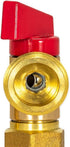 Eastman Brass Outlet Box Red Handle Washing Machine Valve, 1/2 Inch MIP x 3/4 Inch MHT, Quarter Turn Ball Valve, Hot Water Applications, 60280...