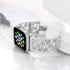 Floral Band Compatible with Apple Watch Jewelry Band 38mm 40mm 41mm 42mm iWatch Bands Series 10 9 8 7 SE,Bling Crystal Bracelet Hollow Metal Strap...