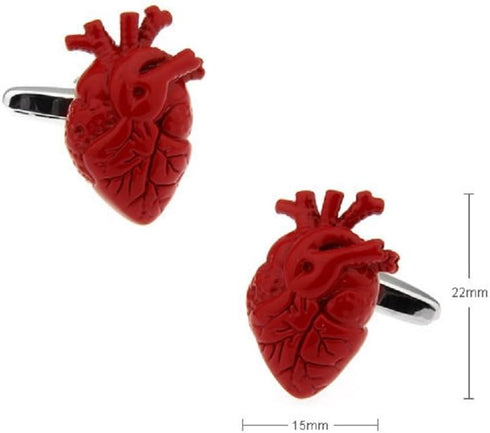 Heart Doctor Surgeon Red Pair Cufflinks in a Presentation Gift Box & Polishing Cloth...
