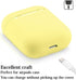 Full Protective Silicone Case Compatible with Airpods 1 and 2 No Keychain Cover Accessories Front LED Visible Supports Wireless Charging (Yellow)...