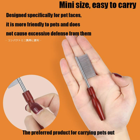 Cat Comb Pet Short Mini Pet Massage Comb with Rounded Copper Teeth for Cats, Dogs, Rabbits Facial Massage, Remove Mats, Tangles and Loose Hair, Su...