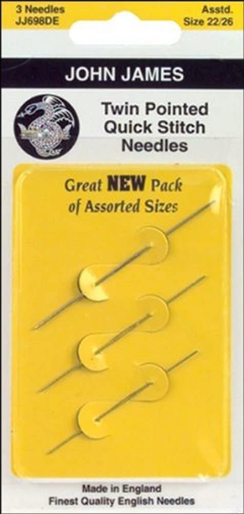 Colonial Needle Twin Pointed Quick Stitch Tapestry Hand Needles, Size 24, 3-Pack...