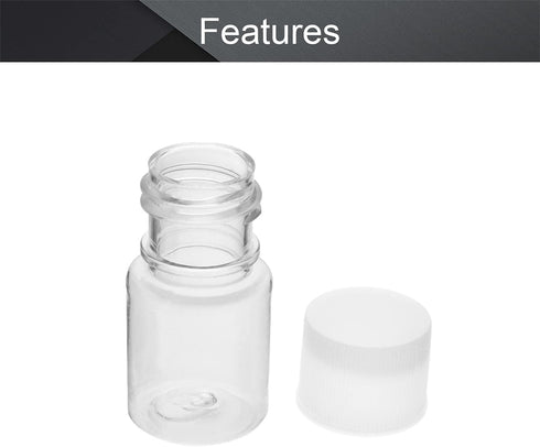 Othmro 10Pcs 5ml Plastic Bottles, Lab Cylindrical Chemical Reagent Bottle, Wide Mouth Laboratory Reagent Bottle, Sample Sealing Liquid Storage Con...