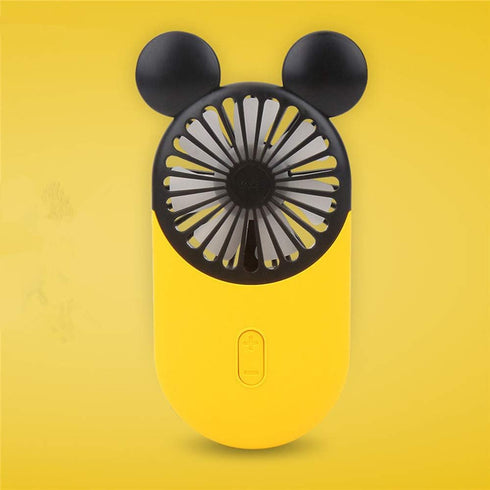 Cute Personal Mini Fan, Handheld & Portable USB Rechargeable Fan with Beautiful LED Light, 3 Adjustable Speeds, Portable Holder, for Indoor Or Out...