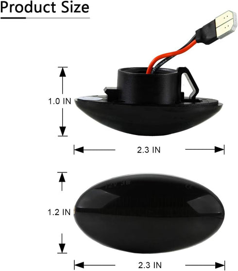 Gempro LED Side Marker Turn Signal Light Lamp Assembly for 2002-2006 MINI Cooper R50 R52 R53, Smoke Lens...