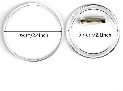 30Pack 2.4 inch Clear Button Pins Make Your Own Buttons Picture Button Pin Acrylic Design Button Badge Clear Picture Buttons Badges Kit for DIY Cr...