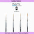 ZEM Brush Golden Taklon Multi Media Long Liner Artist Brush Set 20/0, 10/0, 5/0, 0...