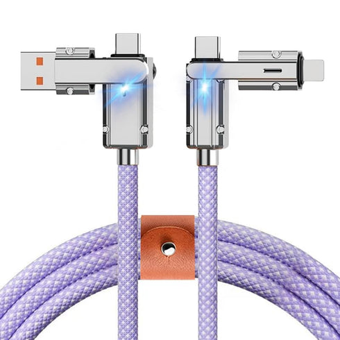 4 in 1 USB C 100W 3.3FT Charging Cable,Braided USB C to C Multi Fast Type C Charging Cable with Light,for iPhone 15,14,13,Samsung S24 23 22,LG,Goo...