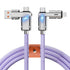 4 in 1 USB C 100W 3.3FT Charging Cable,Braided USB C to C Multi Fast Type C Charging Cable with Light,for iPhone 15,14,13,Samsung S24 23 22,LG,Goo...