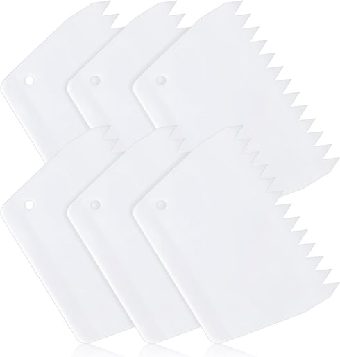 6 Pcs Flexible Glue Spreader Silicone Reusable Glue Spreader Spackle Tool 2/5 Inch Tooth Notched Trowel For Applying Glue Epoxy Resin Putty...