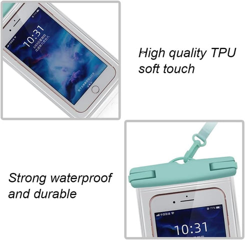 Waterproof Phone bag Phone Pouch Transparent Phone Dry Package for Beach Swimming Boating Fishing...
