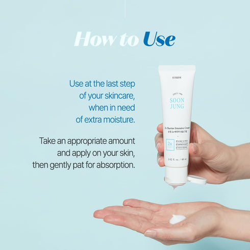 ETUDE Soonjung 2x Barrier Intense Cream Set | 2x Barrier Cream 2.02fl.oz + Ph 5.5 Relief Toner 0.85 Fl.oz. + Foam Cleanser 0.68 Fl.oz. | Oil And W...