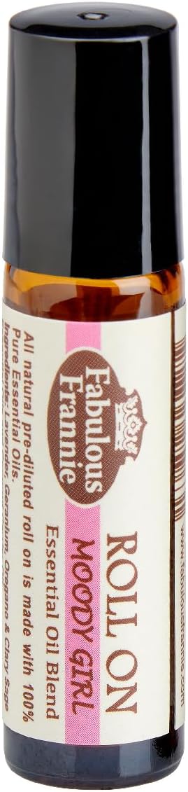 Fabulous Frannie Moody Girl Pre-diluted Essential Oil Blend Roll On - 10 ml Geranium, Lavender, Oregano and Clary Sage Essential Oils in Coconut C...