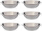 SET OF 6-6 1/2 Inch Wide Stainless Steel Flat Rim Flat Base Mixing Bowl...
