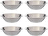 SET OF 6-6 1/2 Inch Wide Stainless Steel Flat Rim Flat Base Mixing Bowl...