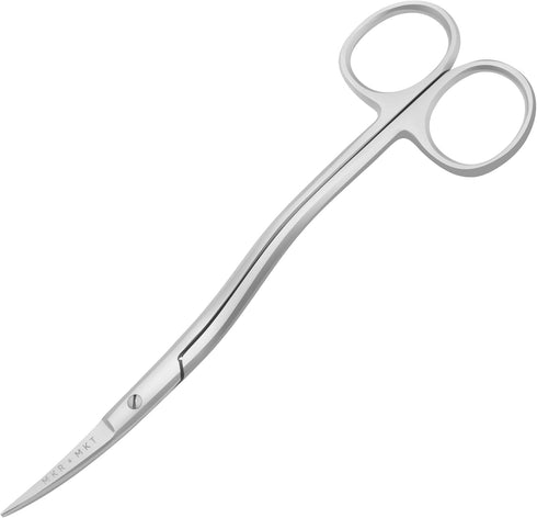 Applique Long Thin Needlepoint Blade 6.1 Inch - Double Bent Curved Offset Handle Scissors with Pouch Sleeve for Embroidery, Fabric, Thread, Knitti...