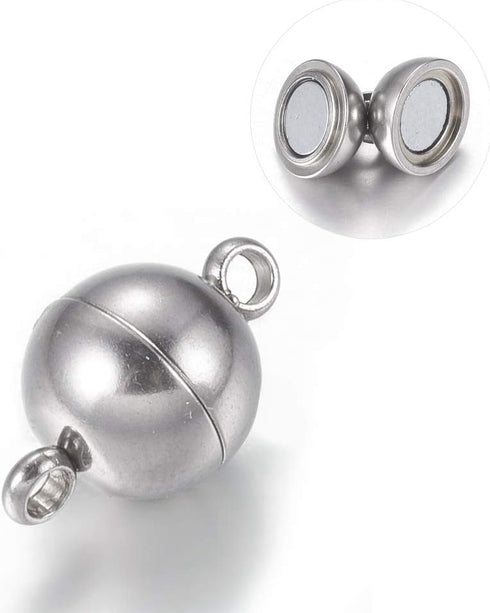 Beadthoven 20Sets 304 Stainless Steel Magnetic Clasps Round Magnet Clasp Jewelry Making Accessory or Bracelet Necklace Jewelring Making Connector ...