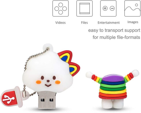 BorlterClamp 32GB USB Flash Drive Cute Cartoon Cloud Girl Model Memory Stick, Gift for Students and Children...