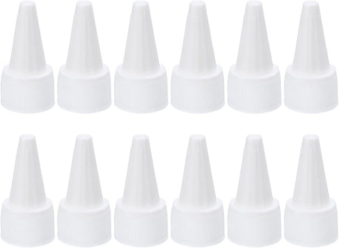 PATIKIL 18/410 Twist Bottle Caps, 12Pcs Plastic Ribbed Edge Squeeze Bottle Replacement Caps with Foam Gasket for Paint Lids Glue Dispensing Bottle...