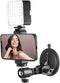 Suction Cup Mirror Phone Holder with Light, Travel Wall Phone Camera Mount for Makeup Content Creator Essentials, Mirror Tripod for Bathroom Kitch...