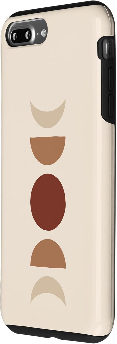 iPhone 7 Plus/8 Plus Phases of Moon Boho Beige Rust Red Burnt Orange Case...