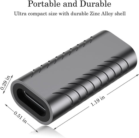 AuviPal USB C Coupler (2 Pack), USB Type C Female to Female Adapter Extender Support up to 40Gbps Data Transfer, 100W Power Delivery and 8K@60Hz V...