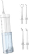 NewWay Water Dental Flosser for Teeth, Portable and Rechargeable Oral Irrigator with 4 Flossing Tips Waterproof Teeth Cleaner Picks for Home Trave...