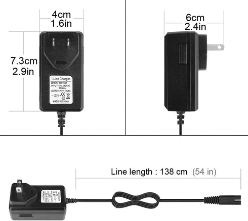 Cordless Water Flosser Charger Cord for Waterpik WP360 WP462 WP450 WP360W WP462W WP450W Replapcement Water Flosser Power Cord 3V DC 2-Prong Adapte...