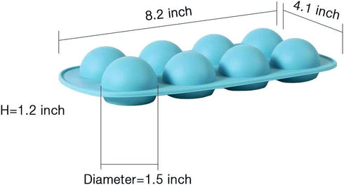 Webake Silicone Chocolate Candy Molds, Round Sphere Baking Molds for Cordial Truffle, Jello Pudding Ball Ice Cube Peanut Butter, Set of 3, Bonus F...