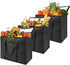 XXL Insulated Cooler Bag and Food Warmer for Delivery & Grocery Shopping with Zippered Top, Black (1 pack)...