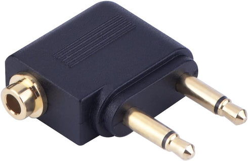 eBoot Airplane Airline Flight Adapters for Headphones (3 Pack, Golden Plated)...