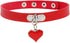 Red Choker Women Leather Black Red Pink Heart Pendant Necklace Heart Choker Punk Rock Collar Fashion Accessories Stainless Steel...