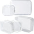 5 Pack Clear Plastic Zippered Toiletry Carry Pouch TSA Approved Toiletry Bag Portable Cosmetic Makeup Bag for Vacation, Bathroom and Organizing (W...
