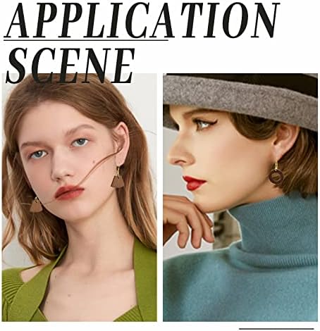 SUPERFINDINGS Wood DIY Earring Making Kit including 40pcs Saddle Brown Walnut Wood Drop Pendants Oblate Teardrop Links Connectors 100pcs Brass Jum...