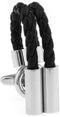 Black Leather Chain Men's French Shirt Unique Wedding Groom Cufflinks...