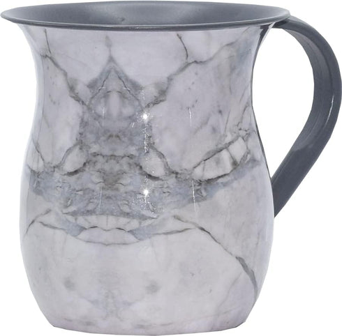 Stainless Steel Netilat Yadayim Cup - Grey Stone Painted Design - Looks Like Ceramic - Rust, Break and Crack Proof Negel Vasser Cup - Judaica Gift...