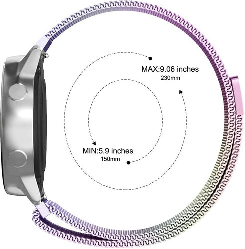 Compatible with Galaxy Watch 3 45mm/Samsung Galaxy Watch 46mm/Gear S3 Frontier/Classic Band, 22mm Stainless Steel Strap Replacement for Samsung Ga...