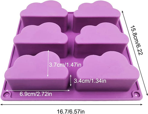 3 Pack Soap Moulds for Soap Making, FineGood Silicone Cloud Mold Soap Making Supplies Cake Baking Mould Silicone Muffin Trays for Pudding Cupcake...
