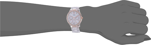 Accutime XOXO Women's XO5528 Clear Bracelet with Rhinestones on Rose Gold Case Watch...