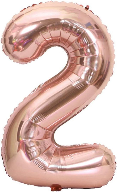 Tellpet Rose Gold Number 2 Balloon, 40 Inch...