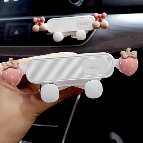 Strawberry Car Cradles Strawberry Stuff Decor Car Air Outlet Phone Holder Car Cellphone Holder Stocking Stuffers Suction Cute Creative Air Vent Ph...
