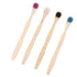 Scraper Bamboo Brush for Adults Toothbrush Oral Deep Cleaning 4pcs (White Blue Black Violet)...