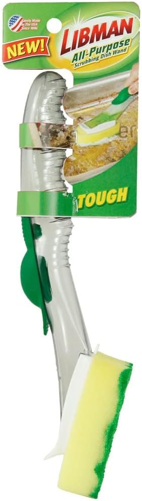Libman All-Purpose Scrubbing Dish Wand Bundle with Big Job Kitchen Brush and Two Sponge Refills...