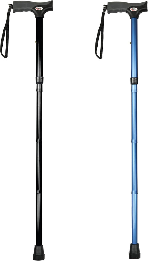 Carex Soft Grip Folding Cane - Foldable Walking Cane For Women and Men - Adjustable Height (33"-37"), Anti-Slip Rubber Tip, Soft Derby Style Ergon...
