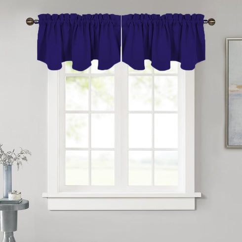 NICETOWN Blackout Curtain Valance Tier - Small 52 inches by 18 inches Scalloped Rod Pocket Window Curtain Valance for Cafe/Boys Bedroom/Bathroom/B...