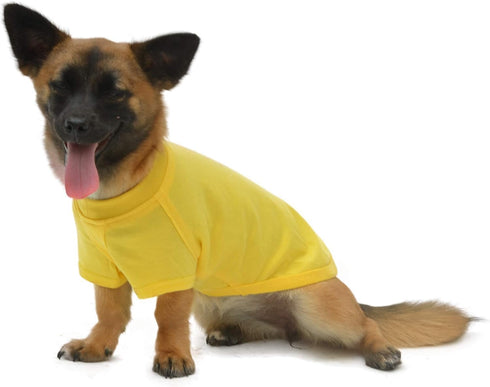 Lovelonglong 2019 Pet Clothing Dog Costumes Dachshund Clothes Blank T-Shirt Tee Shirts for Dachshund Dogs,Corgi 100% Cotton Yellow D-S...
