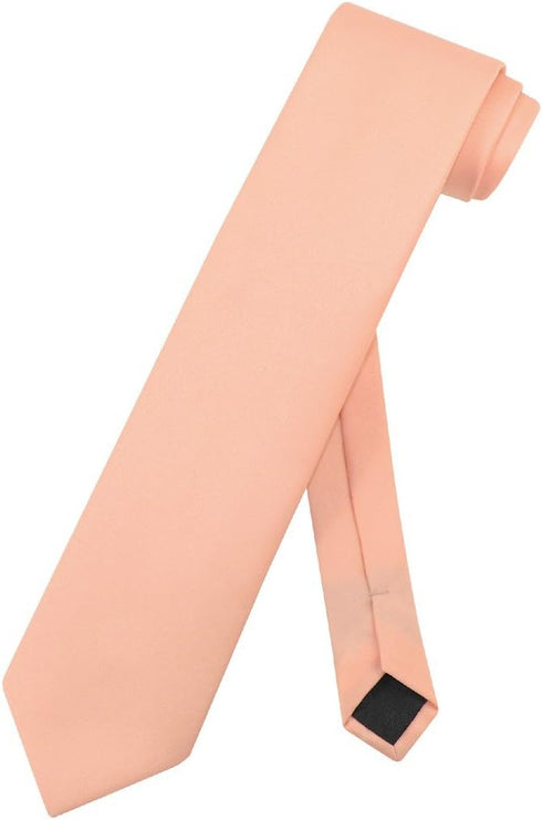 Vesuvio Napoli NeckTie Solid EXTRA LONG PEACH Color Men's XL Neck Tie...