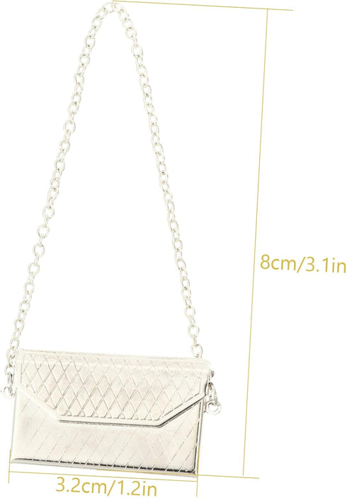 Toyvian 2pcs Dollhouse Metal Bag Doll Handbags Miniature Handbag Mini Metal Handbag Mini Doll House Model Accessories Handbag Bjd Dollhouse Bag La...