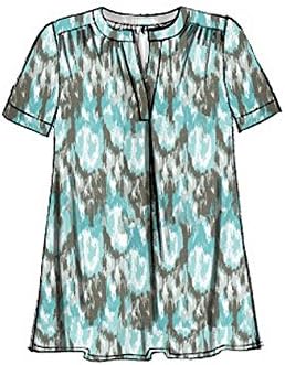 McCall's Patterns M7324 Misses' Half Placket Tops and Tunic, Size E5 (14-16-18-20-22)...