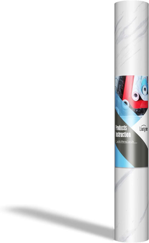 Livelynine Marble Contact Paper Peel and Stick Countertops Waterproof Marble Wallpaper Peel and Stick Kitchen Counter Top Cover White Cabinet Wall...